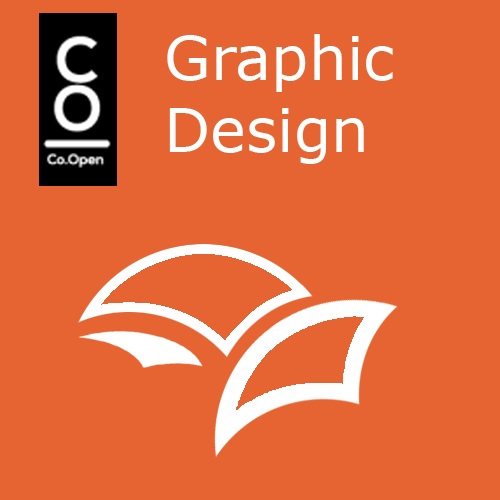 Co.Open Graphic Design with swooping icons