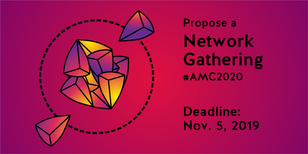 Crystalline graphic with text to propose a Network Gathering by Nov. 5 2019