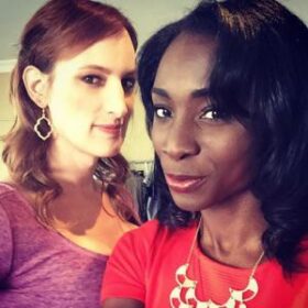 Two people involved in the Her Story project
