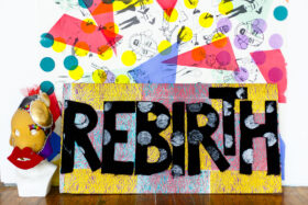 Rebirth fabric collage