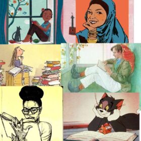 Collage of illustrations from various books