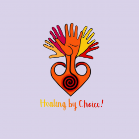 Illustration of hands coming out of a spiral centered in a heart
