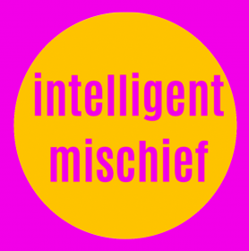 Circle with the text "intelligent mischief"